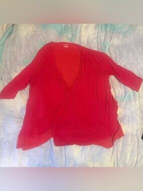Lane Bryant Pink Draped Open-Front Cardigan Shrug